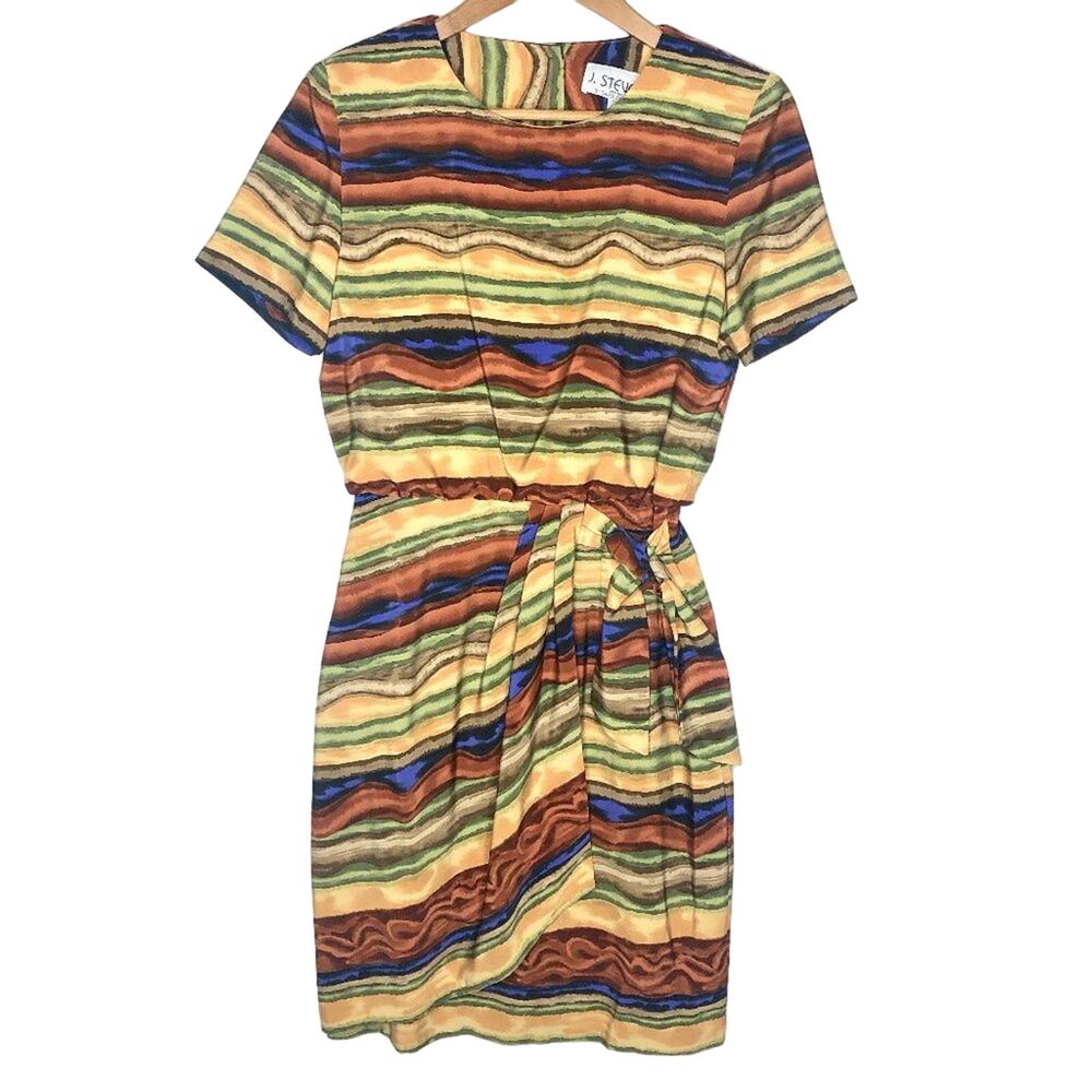 Vintage J. Stevens Funky Faux Wrap Dress 4P